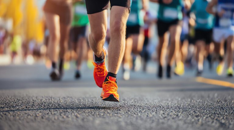 marathon runners, AI generated